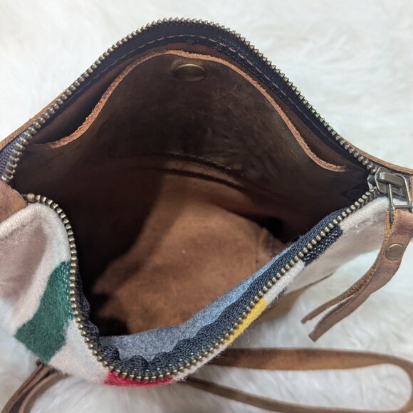 Pendleton Glacier Bay Stripe | Mini Fairfield Crossbody | Handmade Leather Purse - Picture 7 of 7